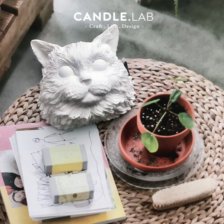 CANDLE LAB) Long mullet Puppet cat DIY fragrant lavender candle flaring stone handmade silicone gel molds 25-Taobao