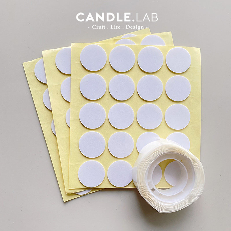 CANDLE LAB) Candle wick fixing with candle core sticker DIY container incense candle hand base sticker 22