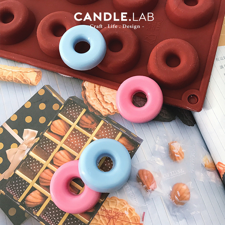 CANDLE LAB) Mini doughnut DIY fragrant lavender candle flaring stone handmade silicone gel molds 17-Taobao