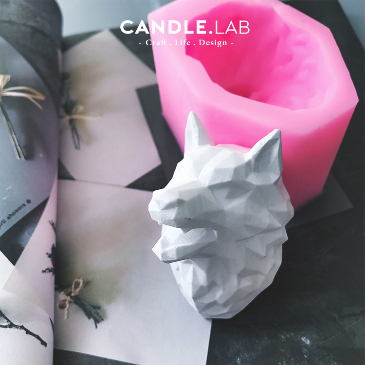CANDLE LAB) Faceted Wolf head DIY fragrant lavender candle flaring stone handmade silicone gel molds 09-Taobao