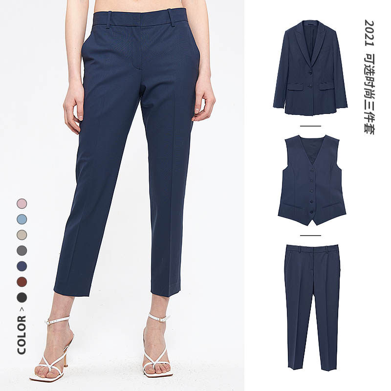 Bushes bursting with Smoke Tubes Pants Women Wool West Clothing Pants 2021 Fall 90% Pants Woman Autumn Winter New Pituitary career