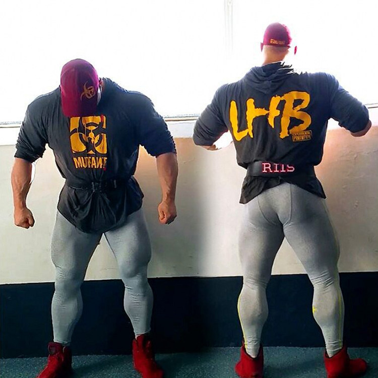 Muscle Beliefs Fitness Long Sleeve Thick Cotton T Warcraft Autumn Winter Training Brothers Loose Bodybuilding Basketball Tandem Hat Jacket Male Tide