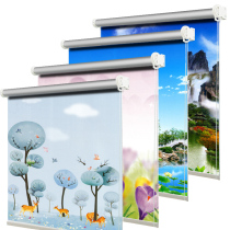 Rolling curtain kitchen toilet toilet office lifting shading sunshade waterproof non-perforated roll curtain