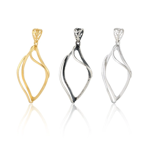 S925 Чистое серебро и Южная Корея Минималистская подвеска пустая дочь 10*26 Связанный пункт, падающий 12*28 15*31 17*33