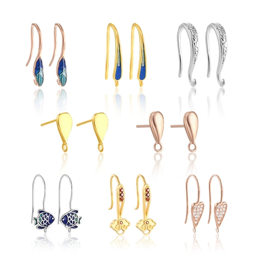 Серьги, аксессуар с аксессуарами, ручка ручной работы, набор материалов, серебро 925 пробы, «сделай сам», простой и элегантный дизайн