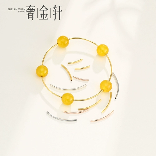 Глянцевая изогнутая трубка ручной работы с аксессуарами, ручка, аксессуар с бусинами, браслет на ногу, серебро 925 пробы, золото 18 карат, «сделай сам»