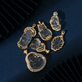 Природная руда из нефрита, Будда, белая подвеска, яшма, инкрустация камня, серебро 925 пробы