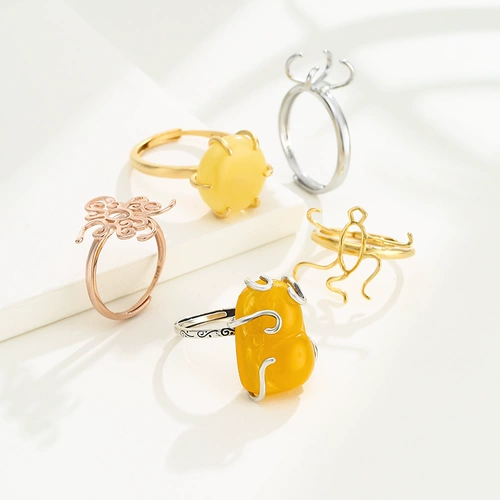 Бирюзовое универсальное ретро обручальное кольцо из воскового агата, серебро 925 пробы, простой и элегантный дизайн