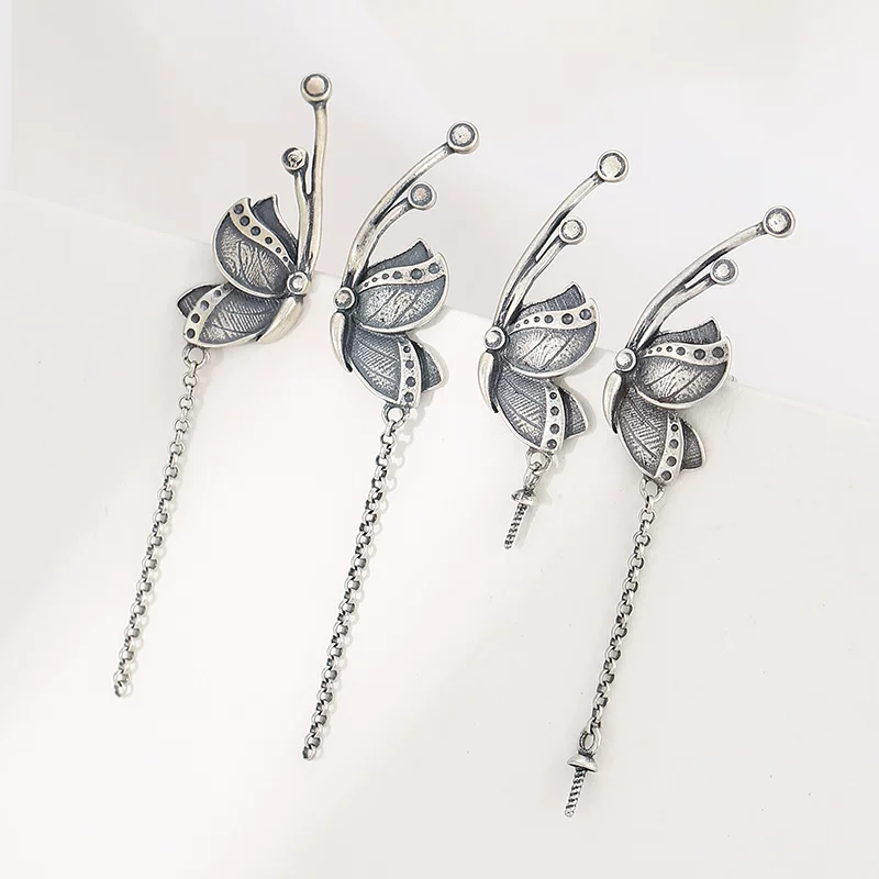 Сережки из жемчуга, клипсы на ухо, восковый агат, образец серебро 925, DIY