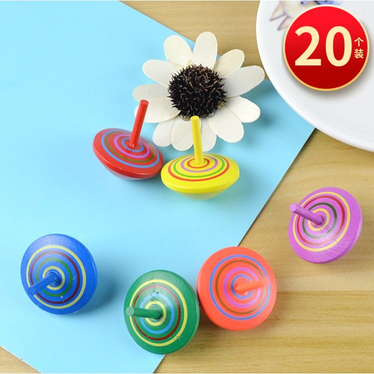 Children Wooden Tops Toys Young Puzzle Mini Colorful Creative Nostalgia men and women parent-child Interactive elementary school prizes