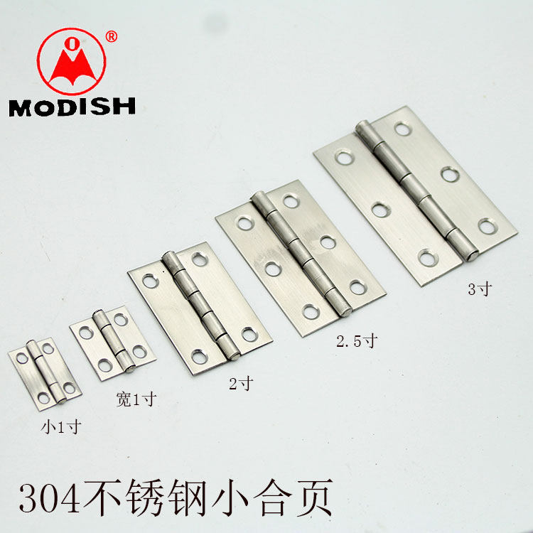 304 stainless steel small hinge 1 inch 2 inch 3 inch furniture hinge fan loose-leaf flat-open folding cabinet door micro hinge