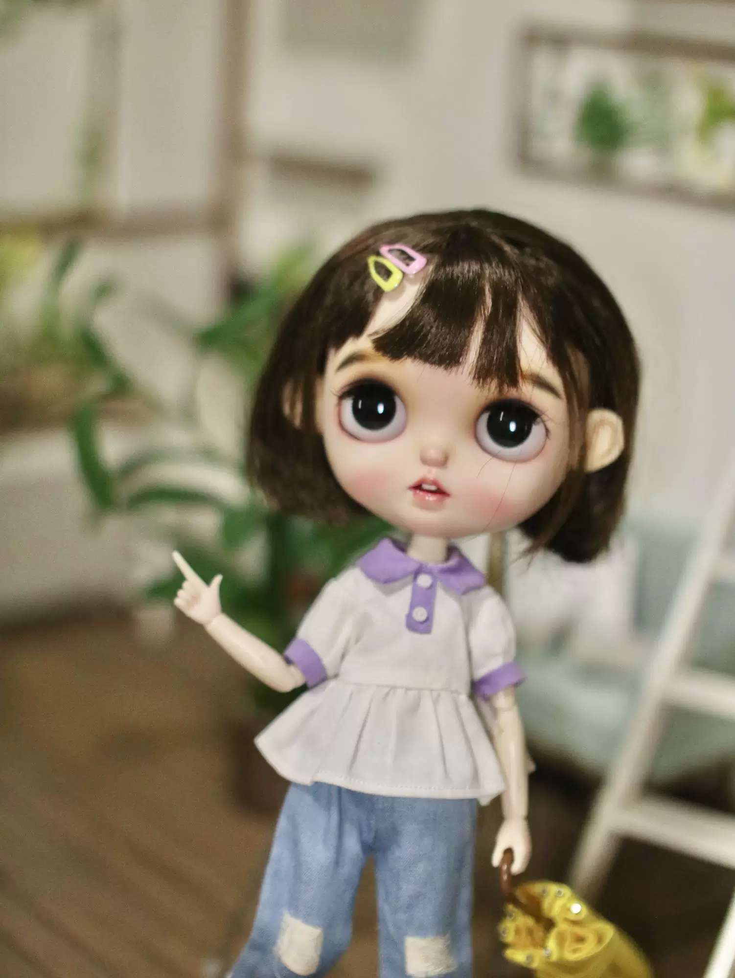 BLYTHE маленькая тканевая OB24 Keer Azone19 суставная кукла одежда лацкан кукольная рубашка