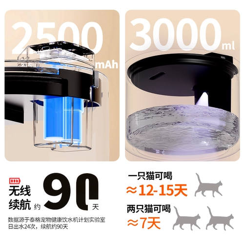 Диспенсер для воды для кошек, керамический автоматический диспенсер для воды для домашних животных, беспроводной беспроводной цикл потока, артефакт для питьевой воды для собак и кошек