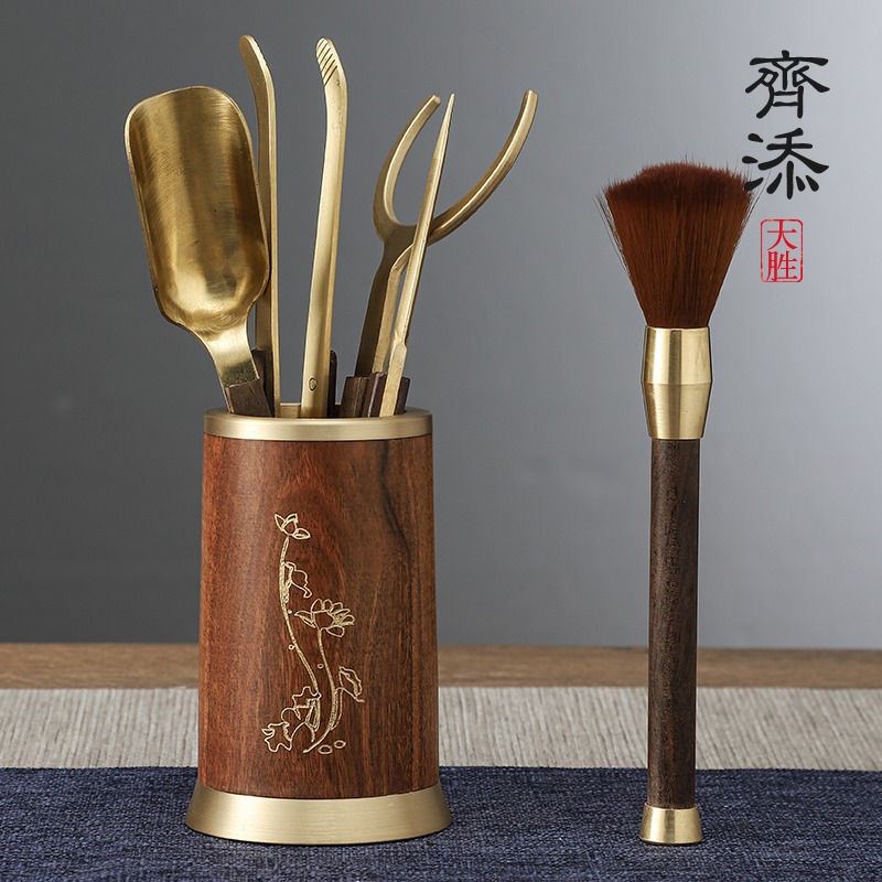 Black Sandalwood Six Gentleman Kung Fu Tea Furniture Set Tea Course 6 Six Gentlemen Tea Knife Tea Clip Tea Set Tea Set Accessories