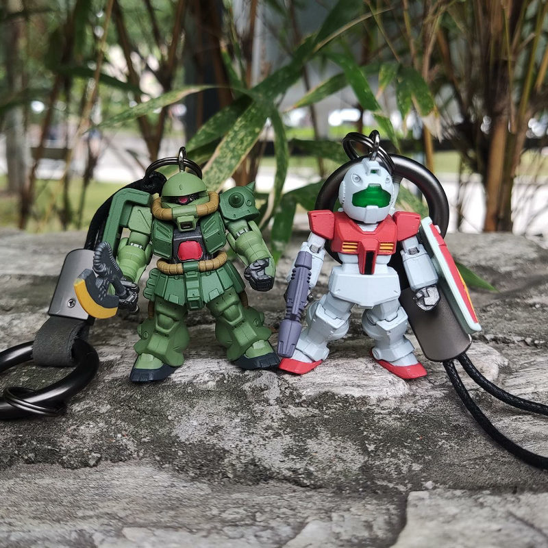 Bandai Zaku Gundam Keychain Finished Model Bag Pendant Car Decoration Trendy Toy Gift Bandai Zaku Gundam Keychain Finished Model Bag Pendant Car Decoration Trendy Toy Gift