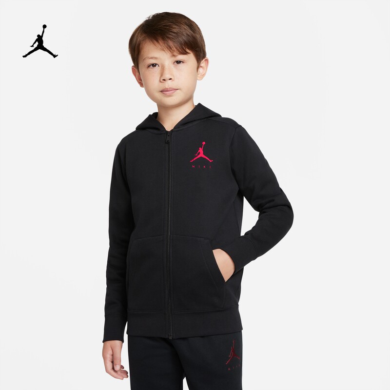 Jordan official Nike Jordan big boy (boy) full-length zipper cardigan hoodie new DQ8144