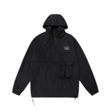 Дорожный черный съёмный плащ с капюшоном, куртка, оверсайз