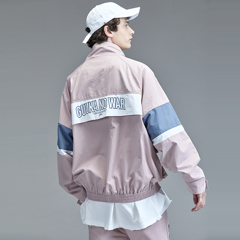 Guuka Tide hồng Multi-Pocket áo gió nam bông Teen Hip-Hop Stitchsports Workwear Jacket Loose