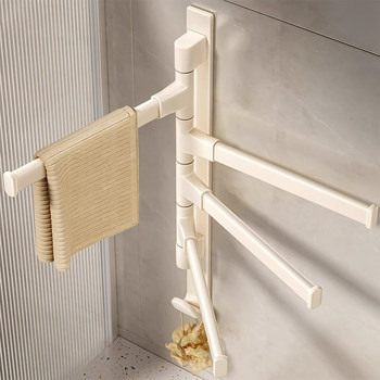 French Imported Ziwoo Rotating Towel Rack Bathroom Punch-Free Hanging Rod Bath Towel Rack Bathroom Storage Rack