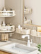 French Ziwoo Cream-Style Bathroom Storage Rack Triangle Basket No-Drill Wall-Mounted Storage Rack for Bathroom