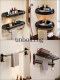 French Ziwoo Vintage-Style Bathroom Storage Rack, Wall-Mounted, No-Drill Storage Shelf for Bathroom, Toilet, and Shower