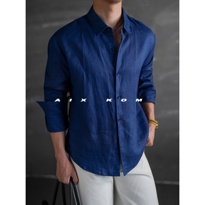 Aixkom | 2026 Summer 100% Linen Lazy Loose Old Money Style Long Sleeve Shirt Aixkom | 2026 Summer 100% Linen Lazy Loose Old Money Style Long Sleeve Shirt