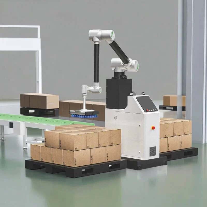 Huasheng Control Six-Axis Collaborative Palletizer, Fully Automatic Palletizer, Programming-Free, Capable of Handling 30Kg-50Kg, Palletizing Robot Huasheng Control Six-Axis Collaborative Palletizer, Fully Automatic Palletizer, Programming-Free, Capable of Handling 30Kg-50Kg, Palletizing Robot