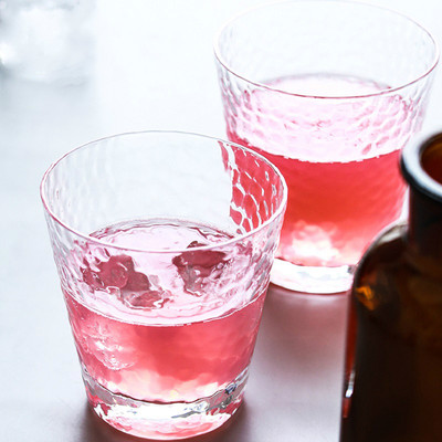 【十里峰镇】两个日式锤目纹玻璃杯