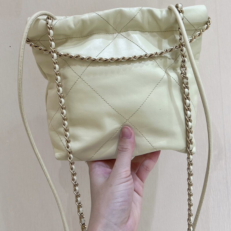 Mini 22Bag Garbage Bag Leather Chain Handbag Shoulder Crossbody Bag