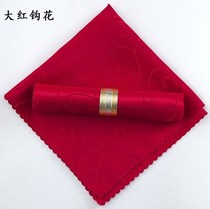 Table mouth cloth Folding flower mouth cloth Hotel supplies red easy-to-wash quick-drying powder new modern wedding modern square cloth