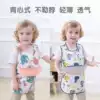 Baby children's blouse summer waterproof dirty thin section Baby eating bib pocket sleeveless female male reverse wear no-wash short sleeves