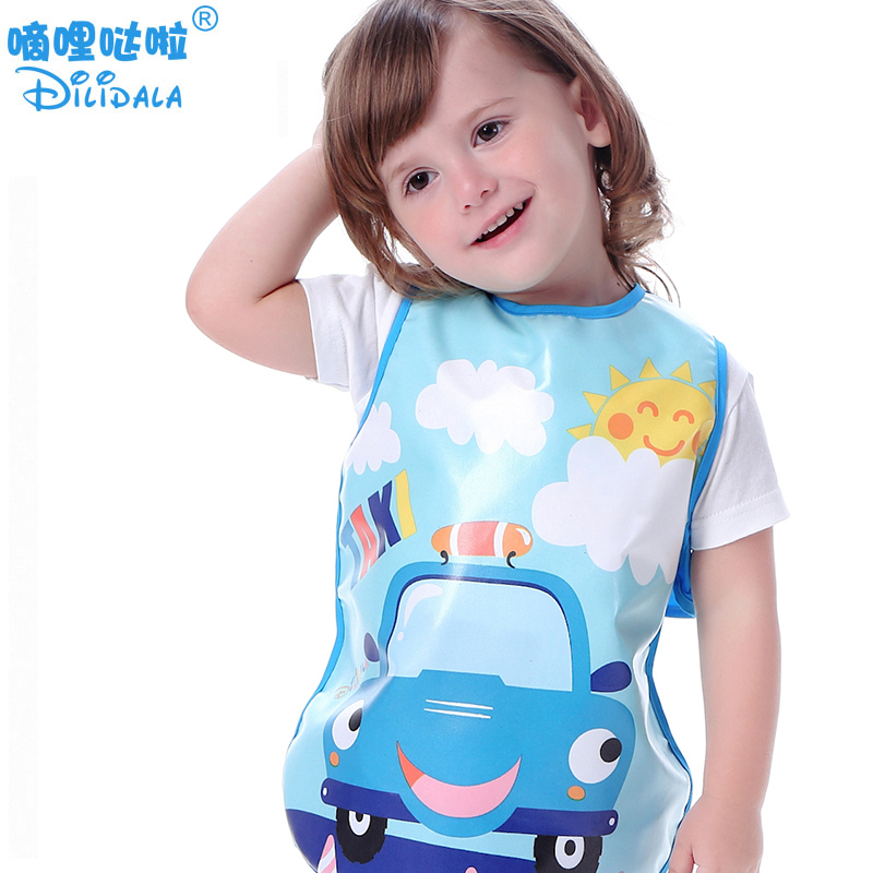 Eating Walled Pocket baby sleeveless hood Waterproof Baby Summer Free-to-wash Children's teeth brushing and washface waterproof surrounding pocket for children