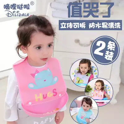 Baby eating bib baby cotton waterproof summer disposable saliva bib super soft large 3 eat 2 year old children bib