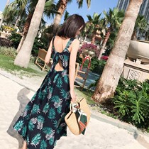 2019 new seaside vacation halter suspender beach dress Boho Sanya Thailand Phuket dress summer