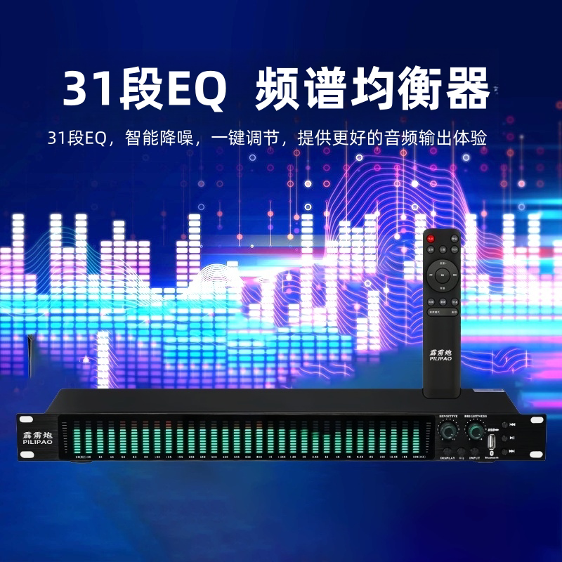 Professional 31-Band Digital Equalizer Bluetooth USB Audio Noise Reduction Monitor Bar Ktv Eq Equalizer New Model