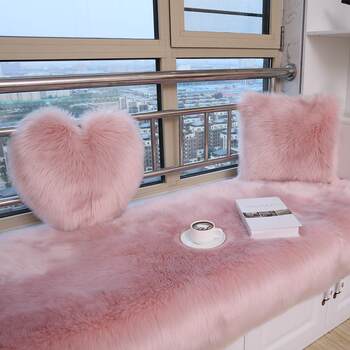 Plush bay window mat balcony mat ins style carpet light luxury blanket mat bedroom tatami cushion can be cut and customized