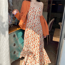 Autumn clothing 2020 French-style small crowdsister light-cooked ethos high-end light lavish fried street orange with clothes for children autumn and winter