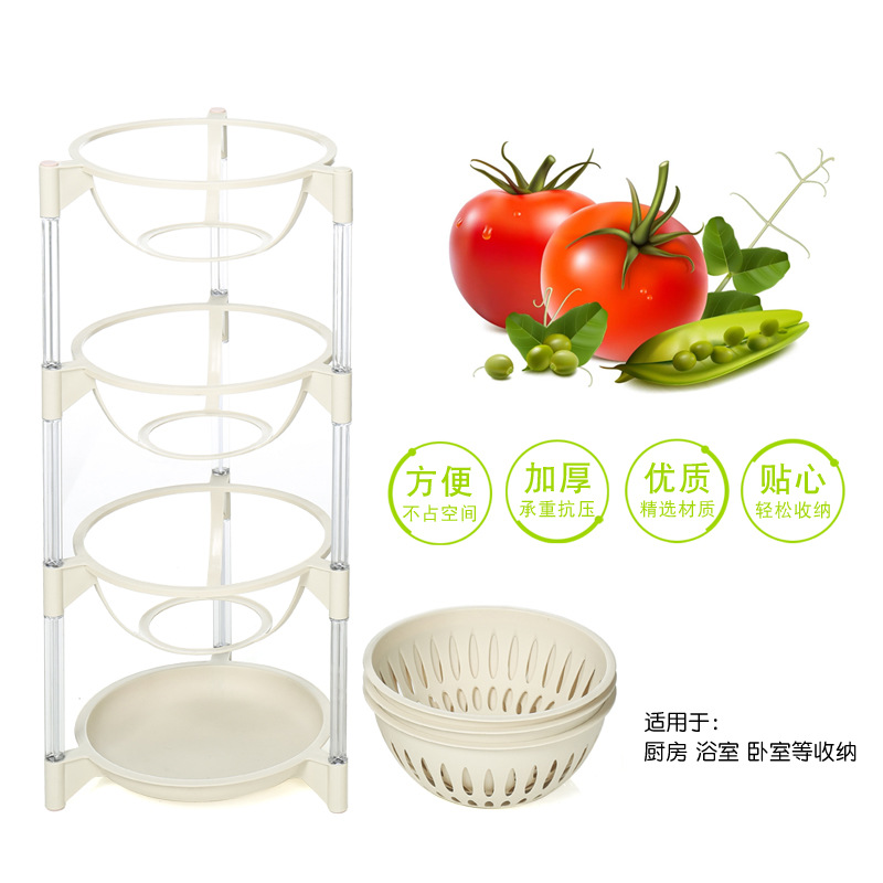 Kệ bếp đứng không gian sàn cung cấp các thiết bị thiết bị lưu trữ nhỏ trái cây giỏ rau quả lưu trữ kệ tạo tác - Trang chủ giá để bát thông minh