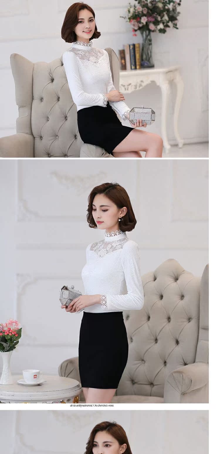 Đồ lót nữ mùa đông nhiệt cộng với áo nhung dày đơn mảnh bó sát mặc áo cổ cao ren đáy quần áo cỡ lớn quần áo mùa thu áo lót mặc vest nam