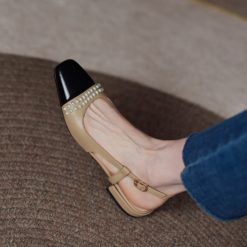 Cat lord homemade Xiaoxiangfeng Baotou sandals female summer 2022 new thick heel flat temperament fairy style Roman shoes