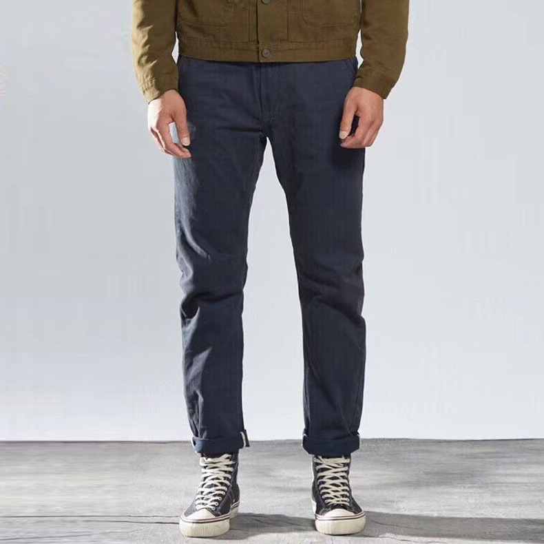 Quần cotton nặng độn dụng cụ giản dị Quần Mỹ retro cũ nhỏ chân thẳng quần chino Ami jean nam