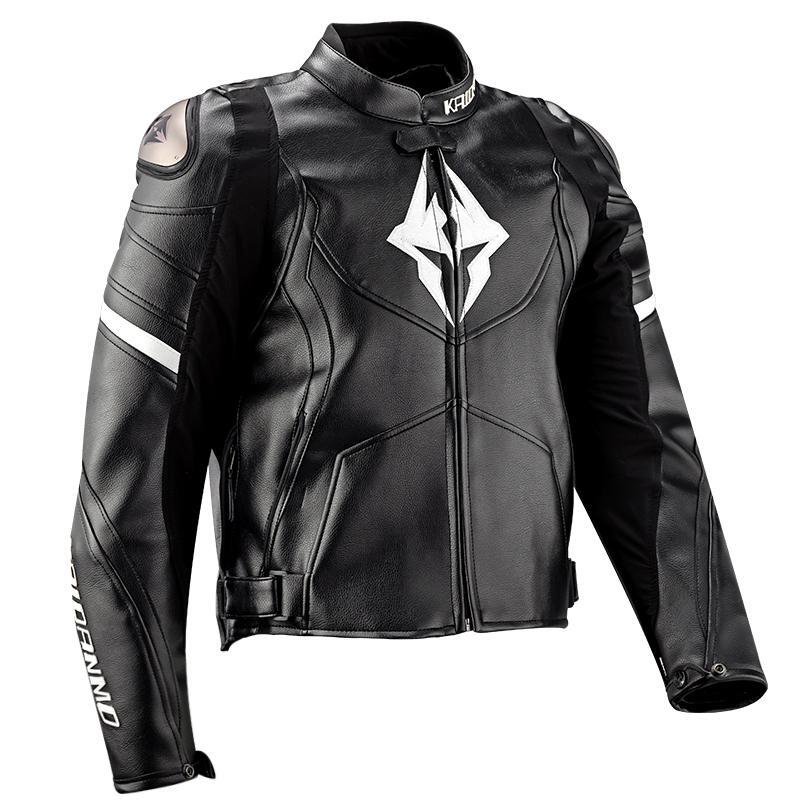 Motorcycle Riding Suit Spring, Autumn and Winter Titanium Alloy Leather Suit Men's One-Piece Warm Motorcycle Windproof Racing Jacket