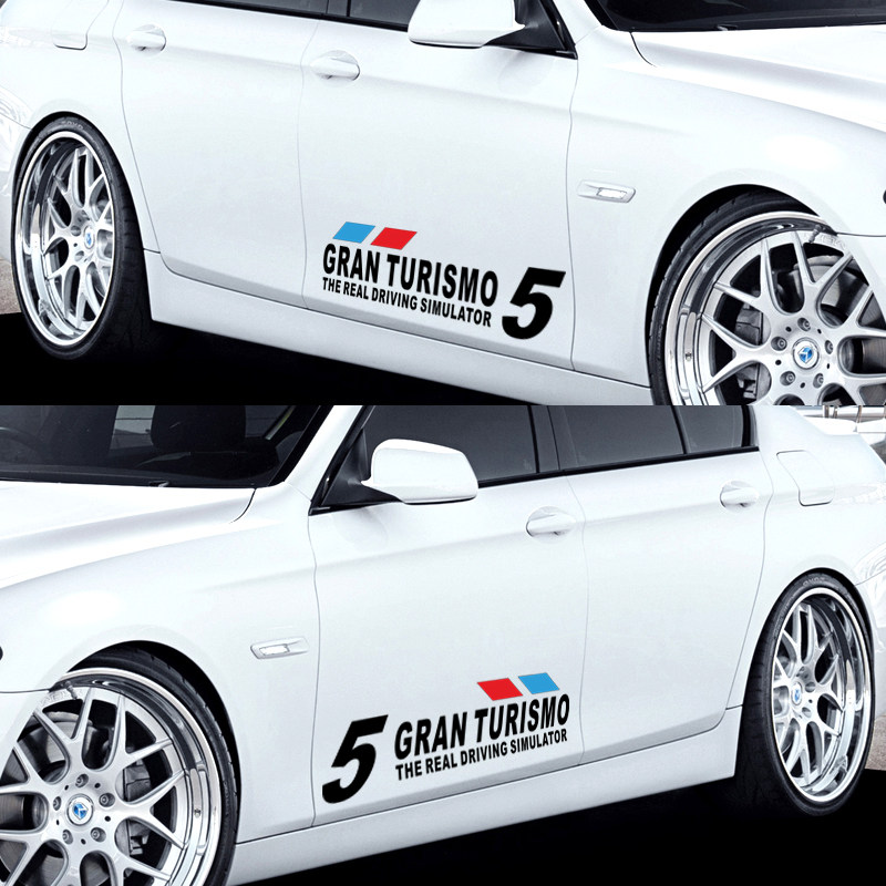 GT5 Racing Car Stickers Creative Bodywork Pull Scratches Scratches Shield Personality to decorate a pair of glistening doors post a pair