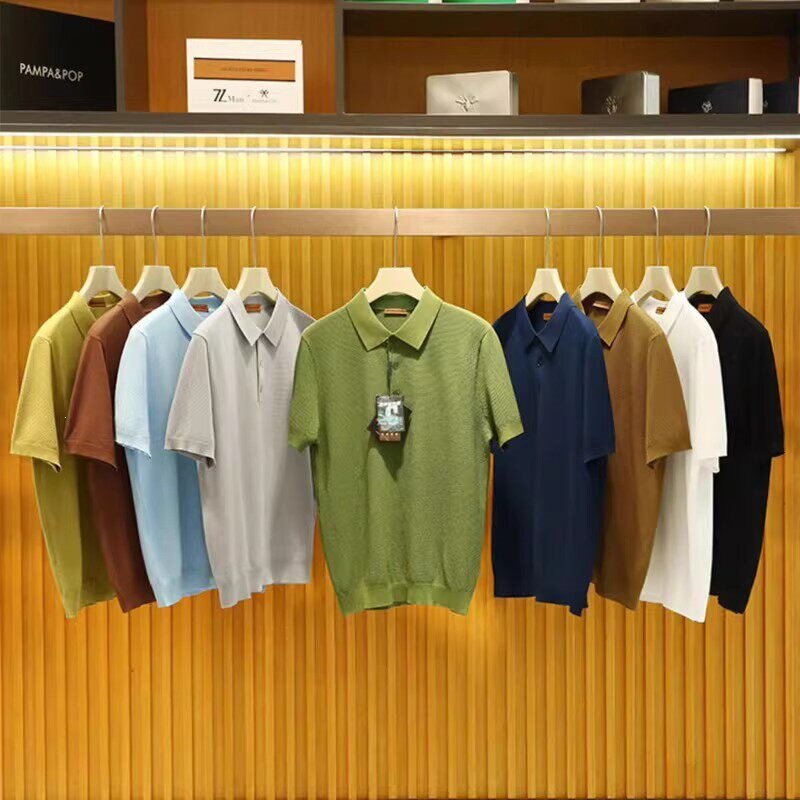 Old Money Style! Imported 16-Gauge Flat Knitting Machine Custom Weave! Summer Men's High-End Cool Breathable Knit Short-Sleeve Polo Shirt Old Money Style! Imported 16-Gauge Flat Knitting Machine Custom Weave! Summer Men's High-End Cool Breathable Knit Short-Sleeve Polo Shirt