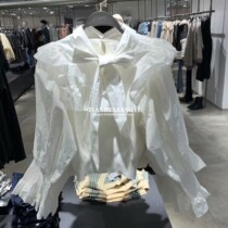 UR BMHMZA Spring New French Vintage Bow Tie Knitted Spliced Shirt Female WG01R9BX2001