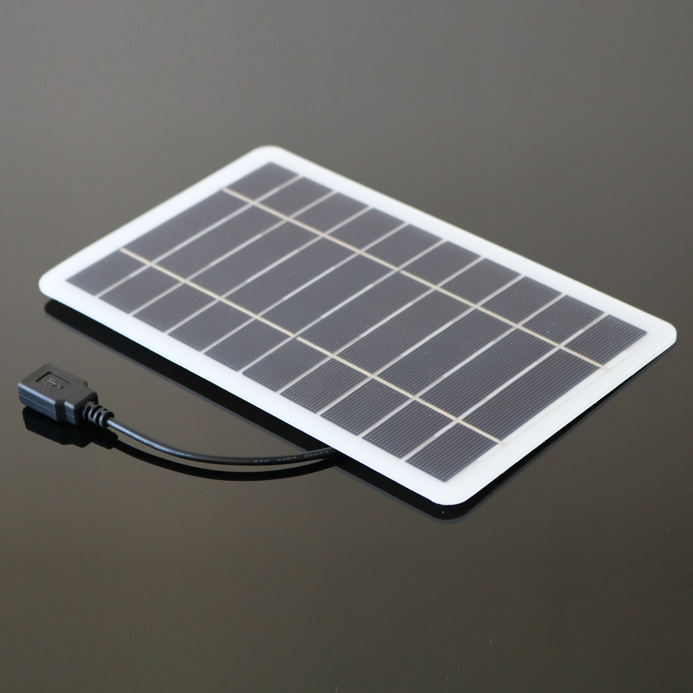 5V 5V 5W 1000mA solar panel power generation plate white rounded edges USB charging power