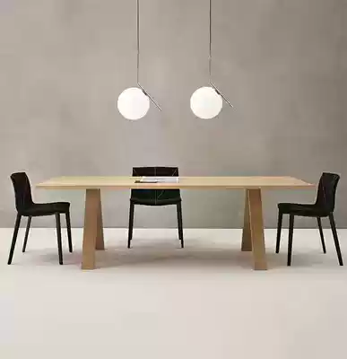 Nordic full solid wood dining table Simple modern long small conference table Creative fashion desk Casual coffee table