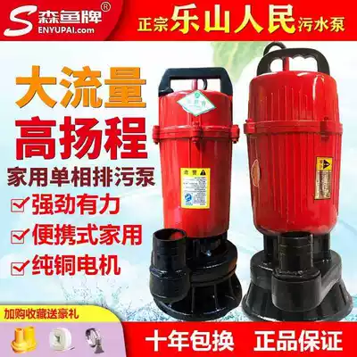 Household single-phase large-flow high-lift corrosion-resistant pumping mud sewage pump Leshan People's Motor Factory 