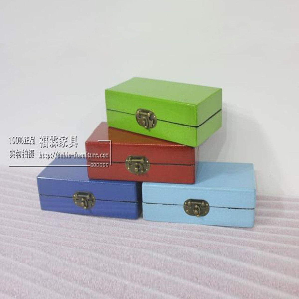 Modern Chinese wooden box Hand colored tissue box Key small box Chinese jewelry box