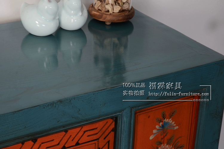 Tủ lưu trữ tủ bên hông phong cách Trung Quốc mới tủ đồ nội thất bằng gỗ rắn tủ trà cây du sơn cổ cũ tủ giày tiền sảnh - Buồng